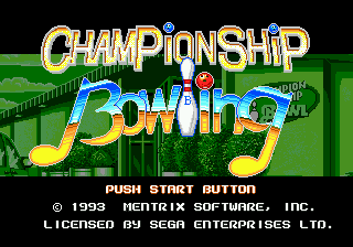 Championship Bowling (USA) Title Screen